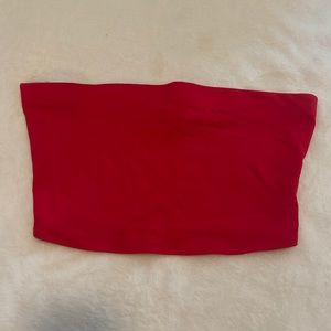 Cropped red tube top